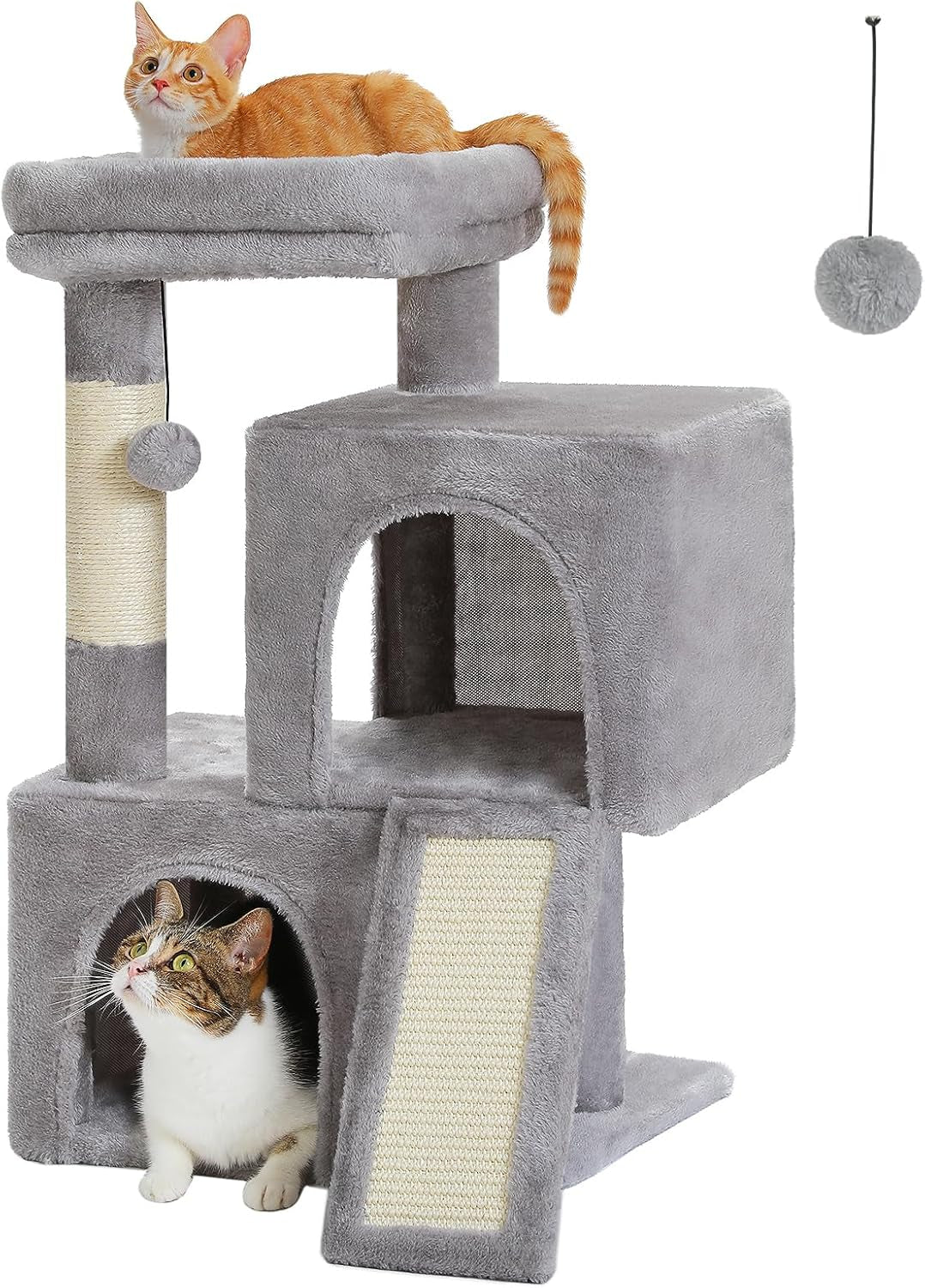 Luxury 30-Inch Cat Tree Tower | Dual Condos, Plush Perch & Scratching Posts for Indoor Cats