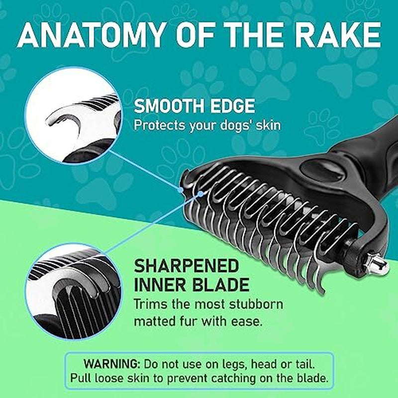 Luxury Double-Sided Pet Grooming Brush | Deshedding & Dematting Tool for Dogs & Cats
