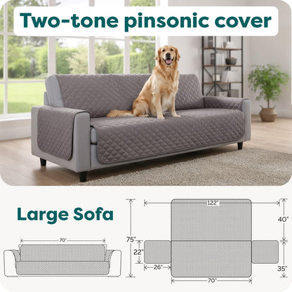 Luxury Reversible Sofa Protector | Waterproof Quilted Couch Cover for Dogs & Cats