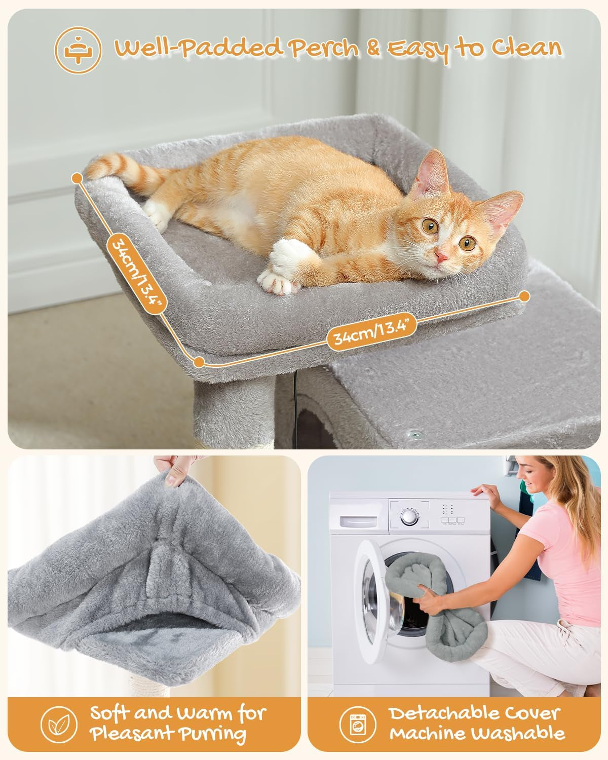 Luxury 30-Inch Cat Tree Tower | Dual Condos, Plush Perch & Scratching Posts for Indoor Cats