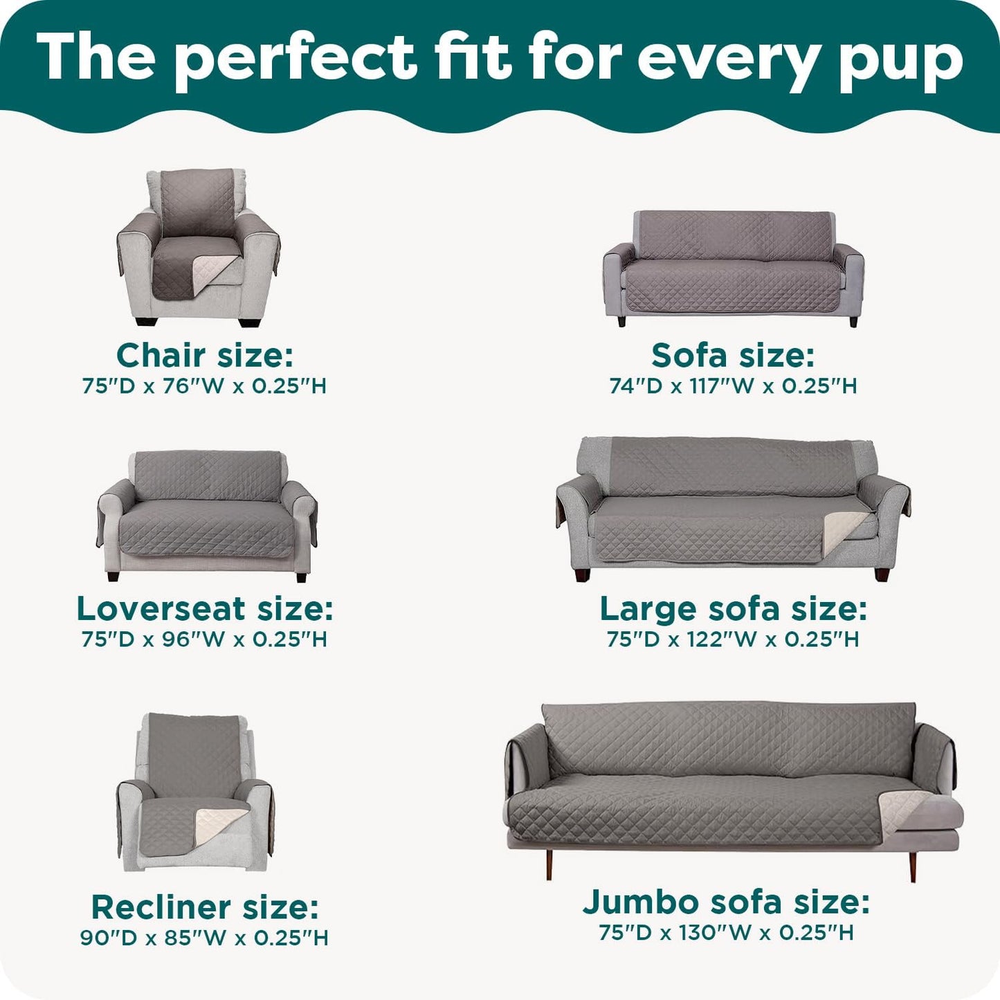 Luxury Reversible Sofa Protector | Waterproof Quilted Couch Cover for Dogs & Cats