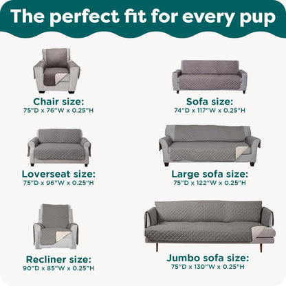 Luxury Reversible Sofa Protector | Waterproof Quilted Couch Cover for Dogs & Cats